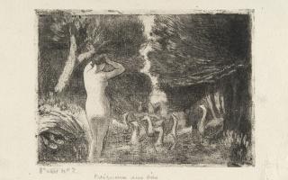 Camille Pissarro - Baigneuse aux oies