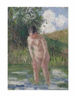 Camille Pissarro - Baigneuse les pieds dans l\'eau