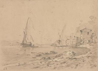 Camille Pissarro - Bâteaux sur la côte