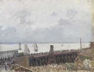 Camille Pissarro - Entrée du port du Havre, temps gris