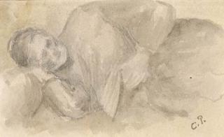 Camille Pissarro - Etude de Julie Vellay (éntendu sur un lit)