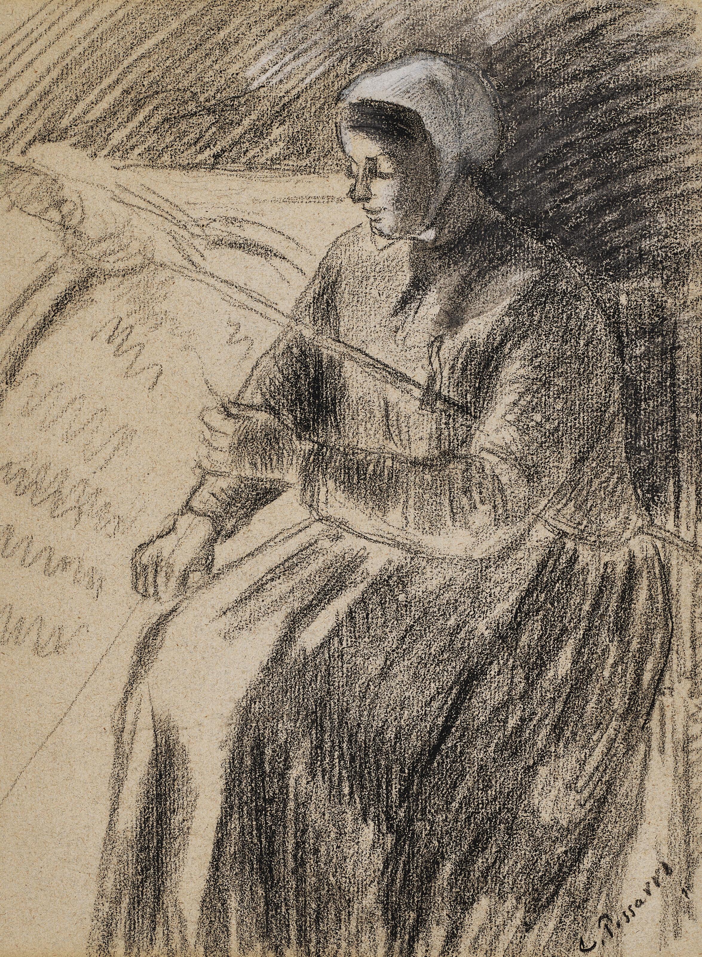 Camille Pissarro - Étude pour une paysanne assise devant un rouet