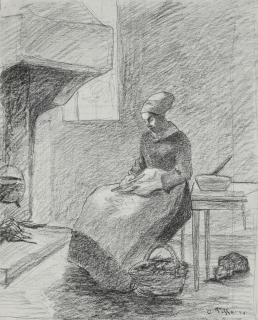 Camille Pissarro - Femme À Côté Du Feu