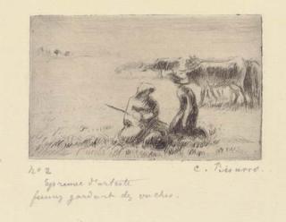 Camille Pissarro - Femmes gardant des Vaches (D. 88)