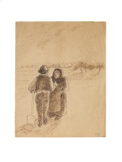 Camille Pissarro - Gossip At Sunset