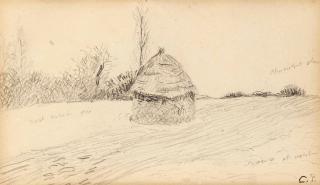 Camille Pissarro - Haystack In A Field (Recto); And A Figure Study (Verso)