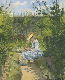 Camille Pissarro - Jeanne Pissarro Dite Minette, Assise Au Jardin, Pontoise