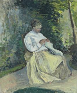 Camille Pissarro - Julie Pissarro cousant