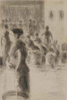 Camille Pissarro - La Bonne Faisant son marché, from Revue Indépendante (D. 74)