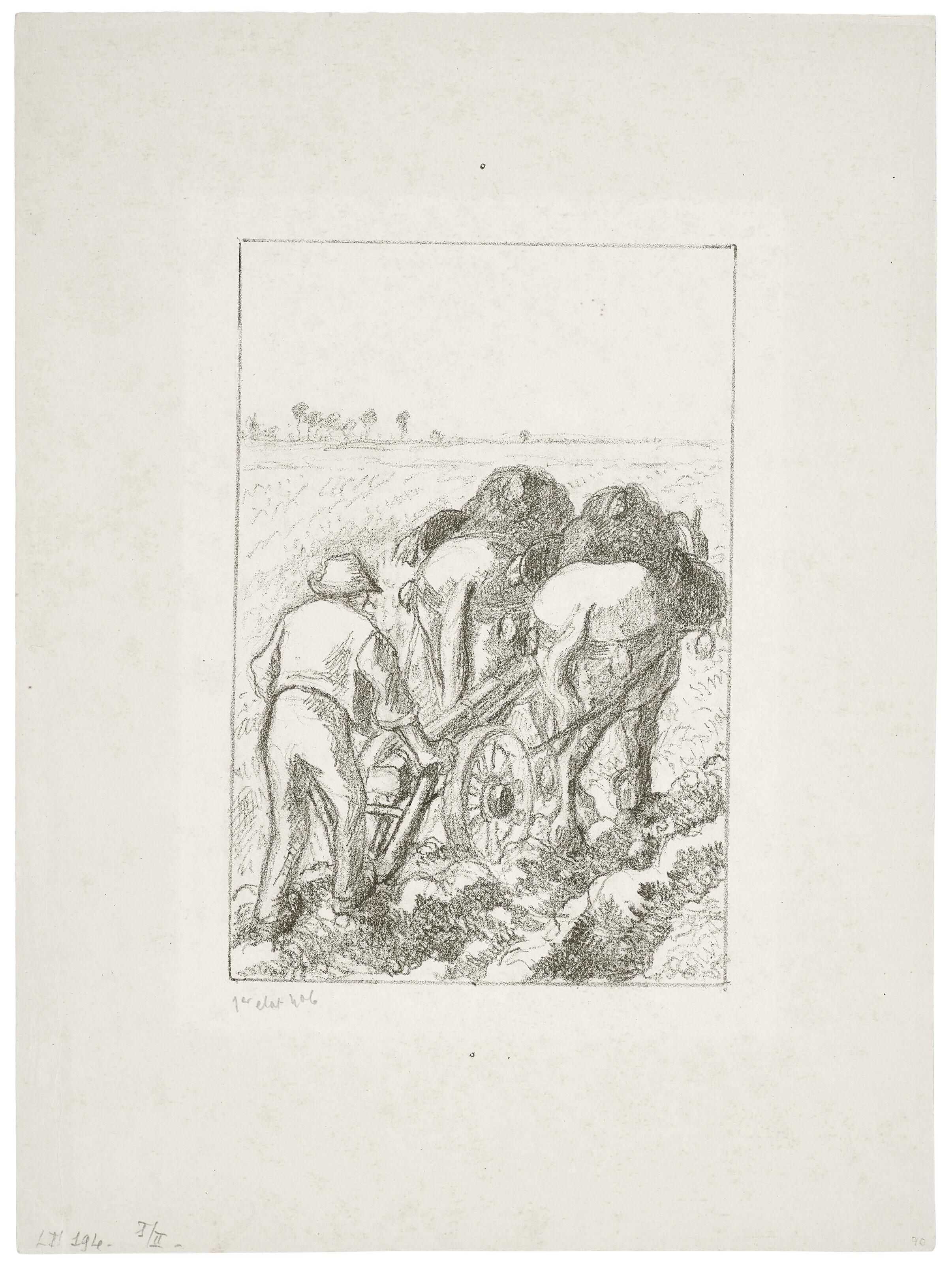 Camille Pissarro - La Charrue: Two Prints