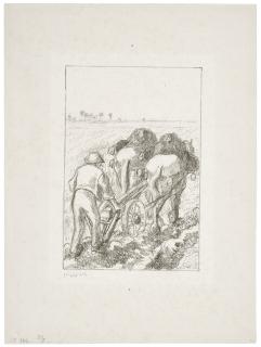 Camille Pissarro - La Charrue: Two Prints
