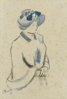 Camille Pissarro - La Jeune Femme Au Chapeau Fleuri