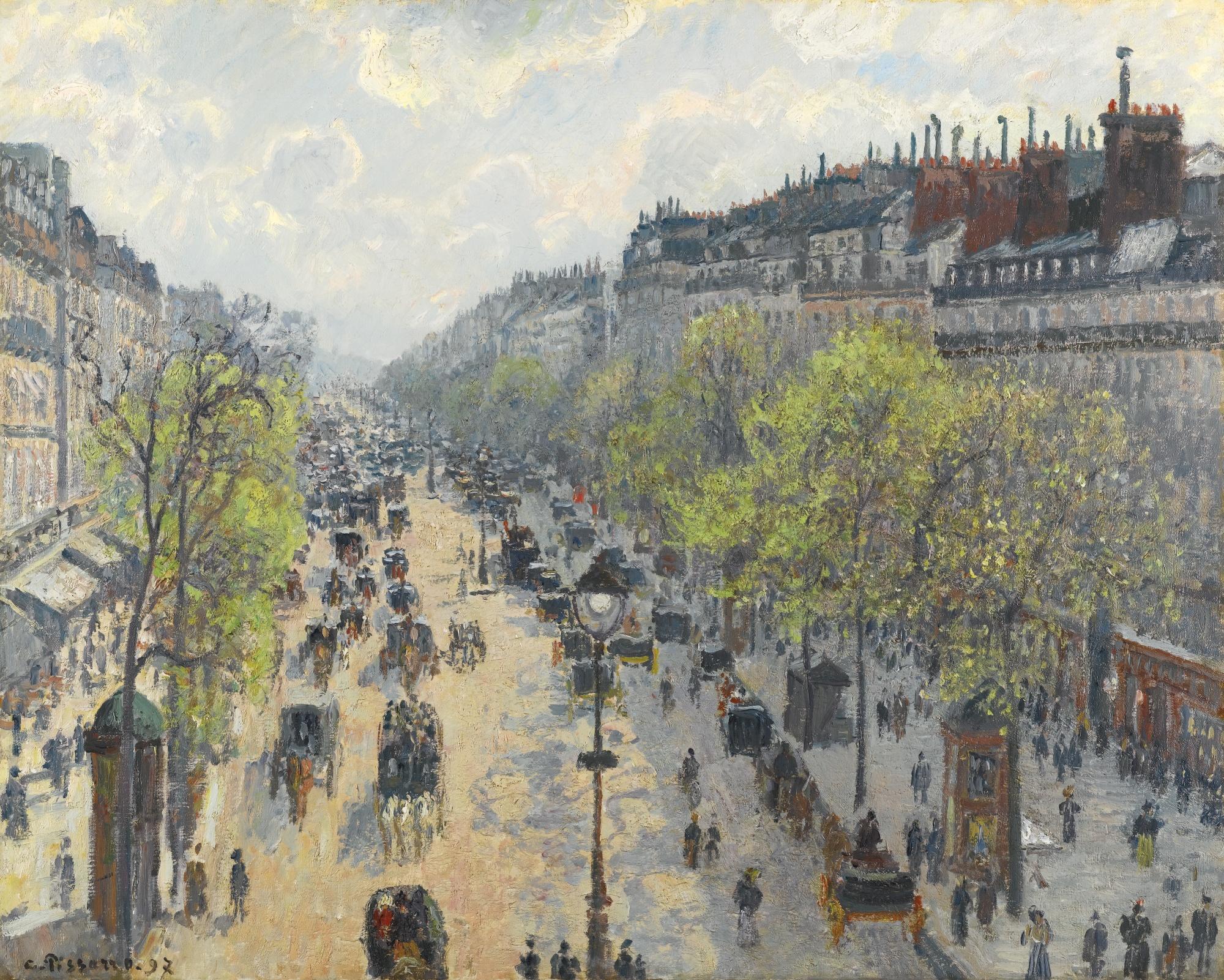 Camille Pissarro - Le Boulevard Montmartre, Matinée De Printemps