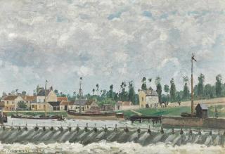 Camille Pissarro - Le Déversoir et l\'écluse à Saint-Ouen-l\'Aumône