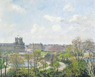 Camille Pissarro - Le Jardin Des Tuileries Et Le Pavillon De Flore, Matin, Printemps