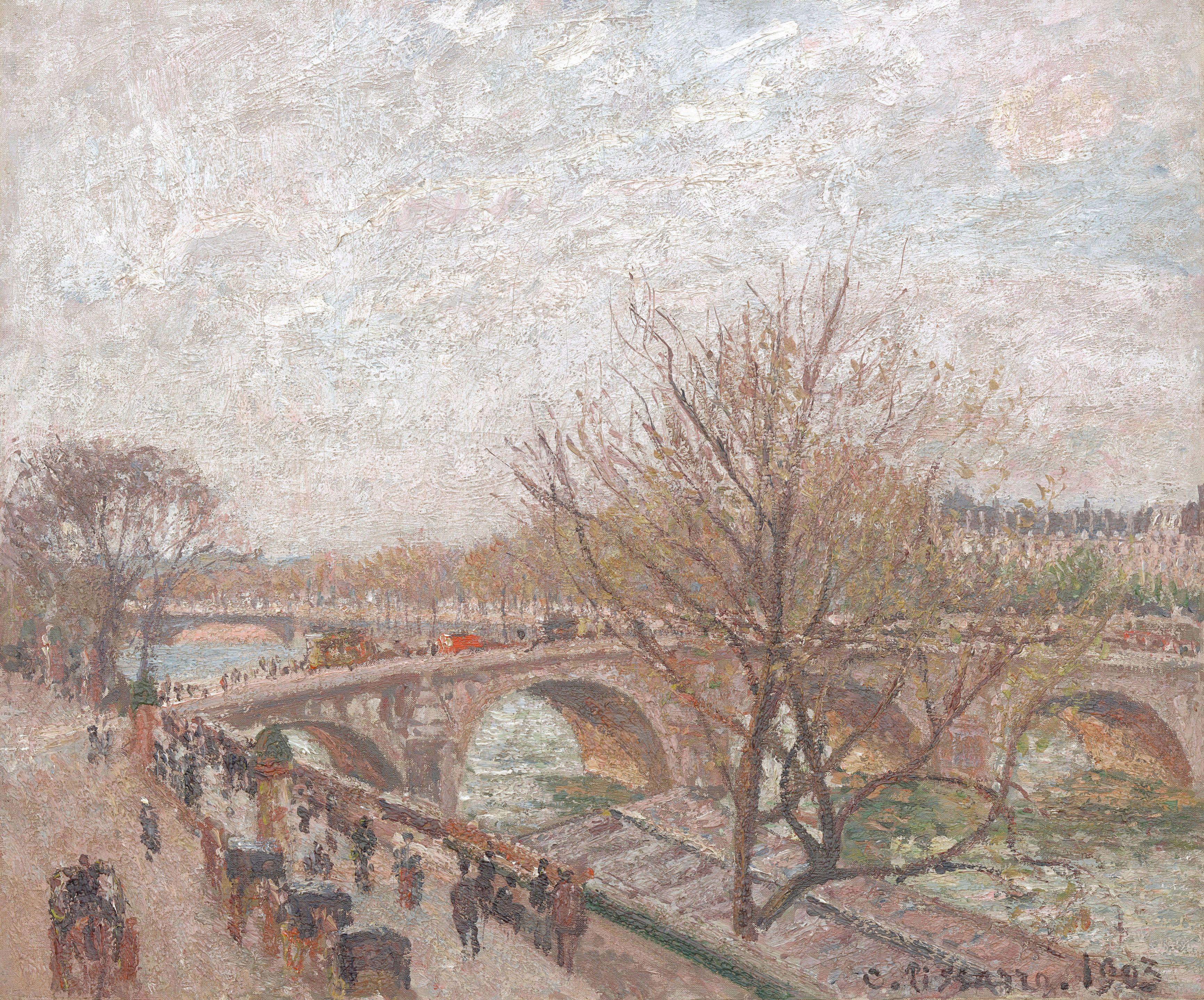 Camille Pissarro - Le Pont-Royal, temps gris lumineux