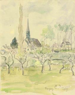 Camille Pissarro - L\'Église D\'Eragny