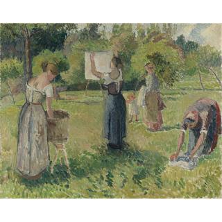 Camille Pissarro - Les Laveuses À Éragny, Esquisse