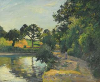Camille Pissarro - L\'Étang Au Soleil Couchant, Montfoucault
