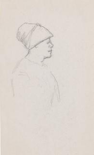 Camille Pissarro - Lucien Allongée & Buste De Femme En Profil (A Double-Sided Work)