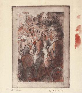 Camille Pissarro - Marché de Gisors (rue Cappeville) (D. 112)