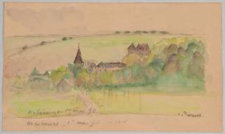 Camille Pissarro - Paysage à Hébécourt