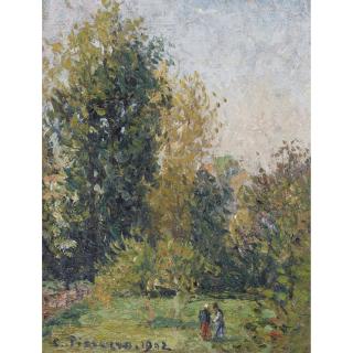 Camille Pissarro - Paysage Avec Deux Personnages, Éragny, Automne