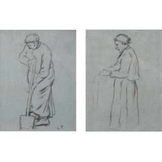 Camille Pissarro - Paysanne: A Double-Sided Drawing