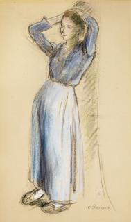 Camille Pissarro - Paysanne appuyée à un arbre