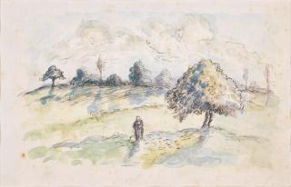 Camille Pissarro - Paysanne dans un paysage