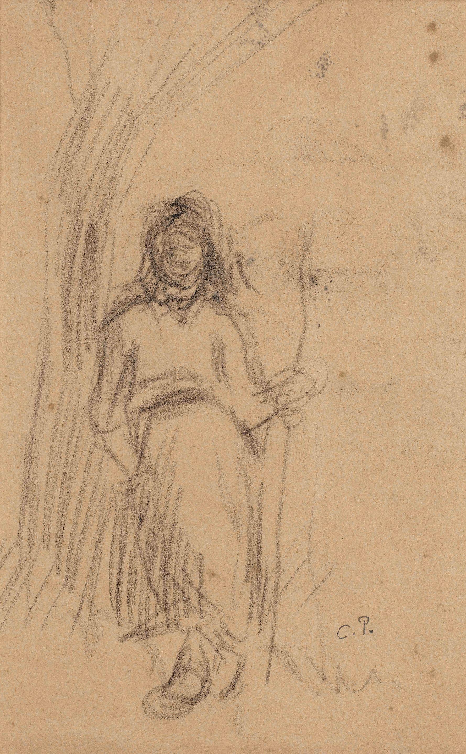 Camille Pissarro - Paysanne et arbre