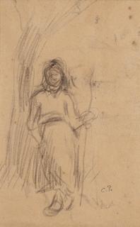 Camille Pissarro - Paysanne et arbre