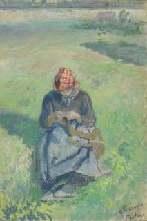 Camille Pissarro - Paysanne Tricotant