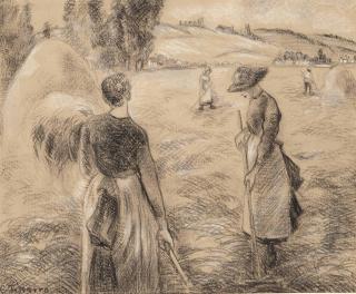 Camille Pissarro - Paysannes dans un champ