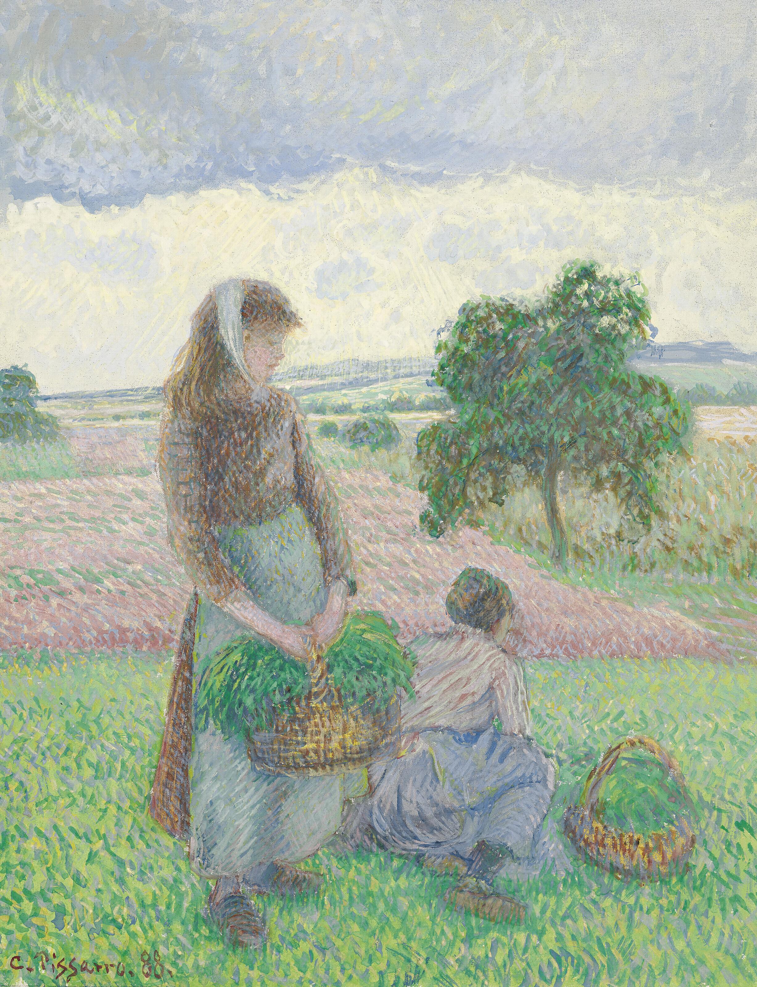 Camille Pissarro - Paysannes portant un panier