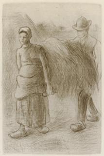 Camille Pissarro - Paysans portant du foin (Delteil 126)