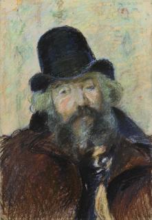 Camille Pissarro - Portrait Du Peintre Ludovic Piette, Avec Son Chapeau Rond