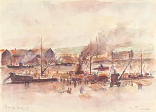 Camille Pissarro - Rouen, Quai de la Bourse.