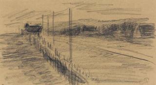 Camille Pissarro - Route de campagne (recto); Etude (verso)