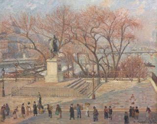 Camille Pissarro - Statue d\'Henri IV, matin, soleil (2<sup>e</sup> série)