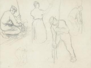 Camille Pissarro - Study of figures working