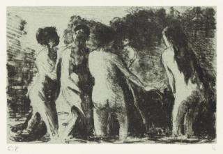 Camille Pissarro - Théorie de Baigneuses (Delteil 181)