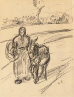 Camille Pissarro - Une Femme Avec Un Âne