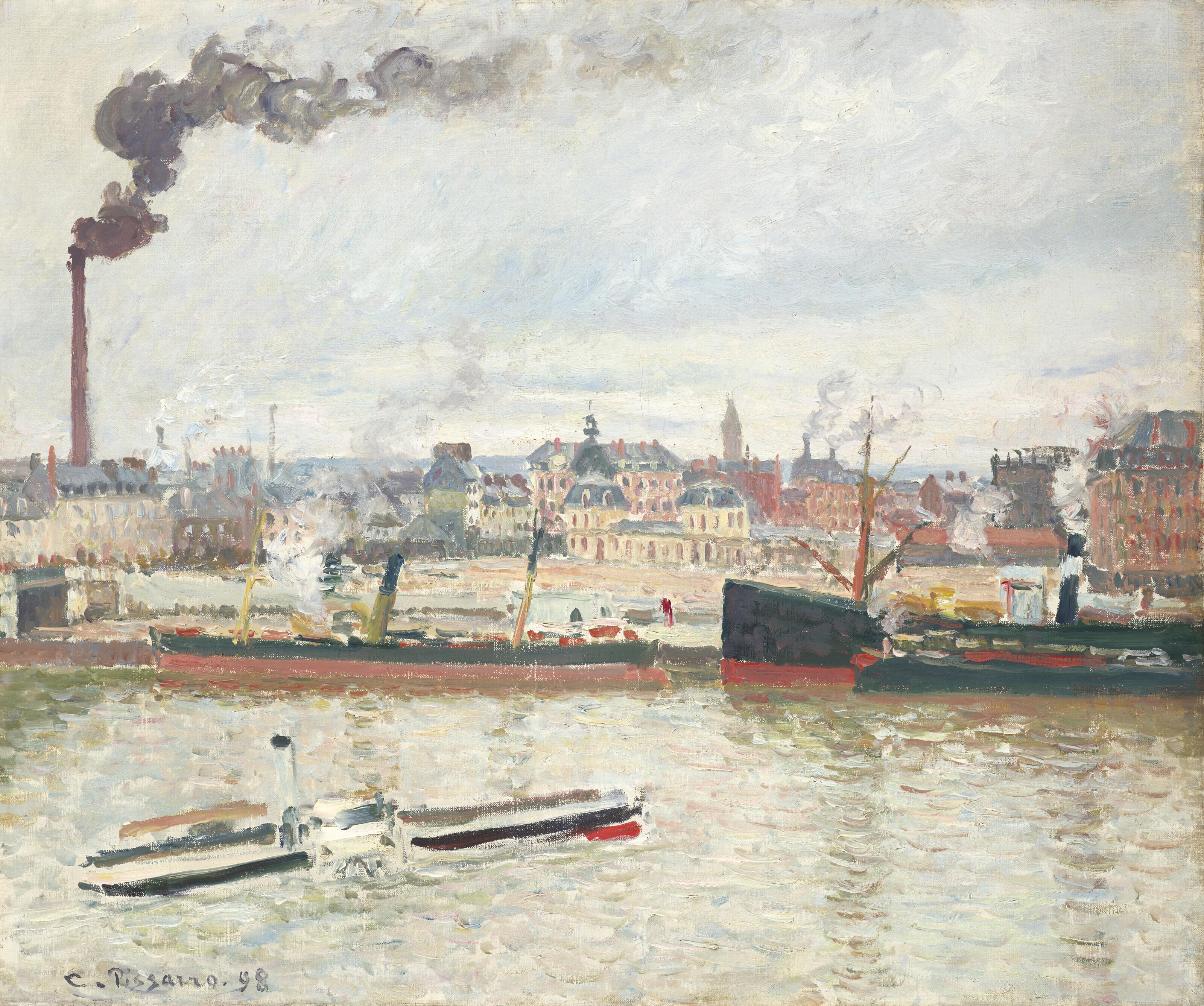 Camille Pissarro - Vue sur la gare d\'Orléans, Saint-Sever, Rouen
