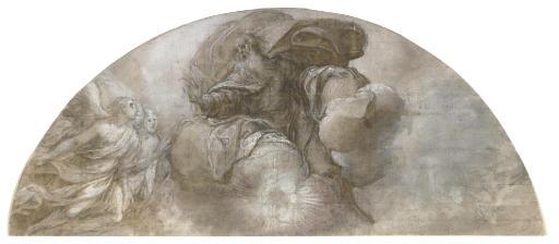 Camillo Procaccini - Dieu-le-Père avec des anges: projet pour une lunette