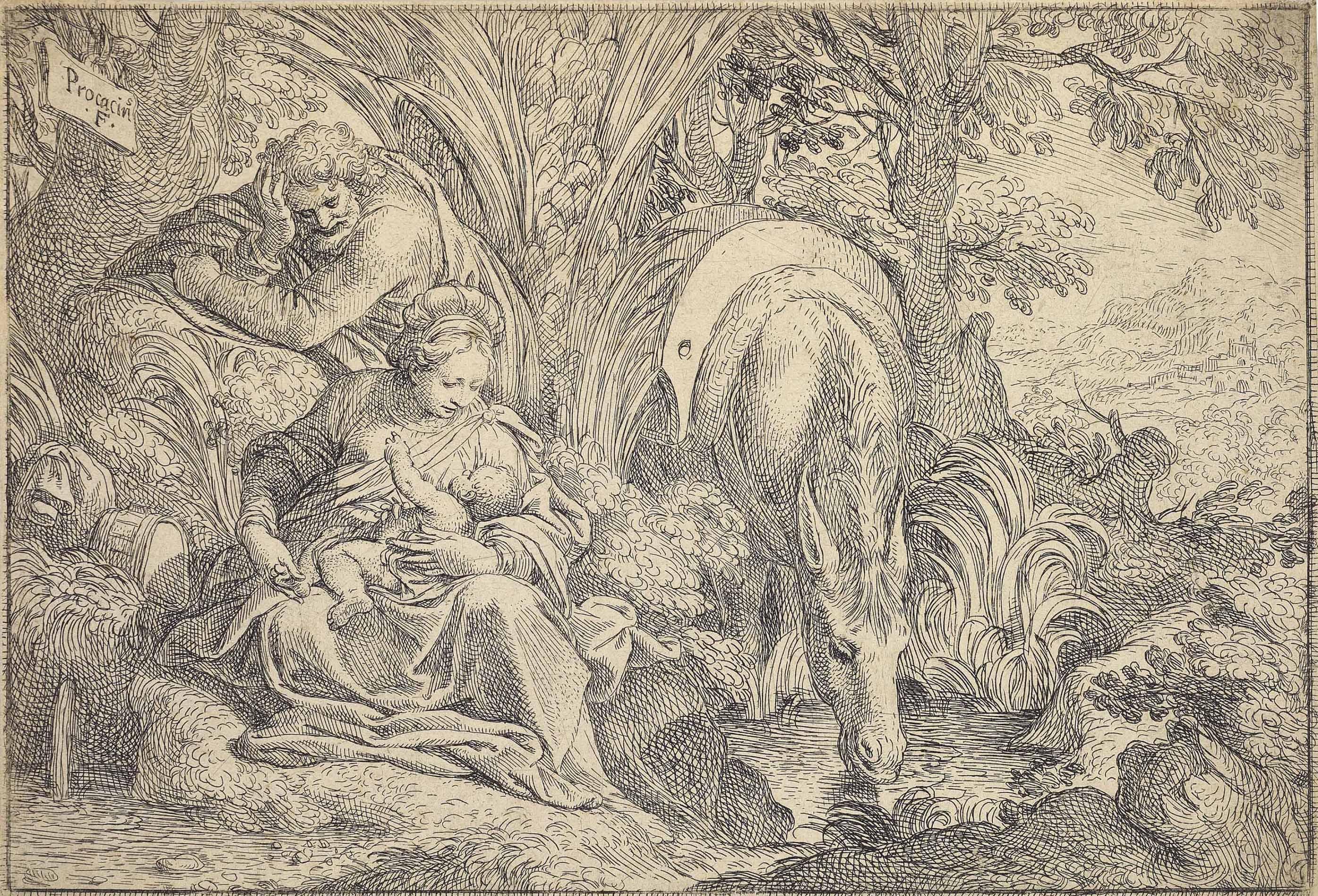 Camillo Procaccini - Rest On The Flight Into Egypt (Bartsch 1)