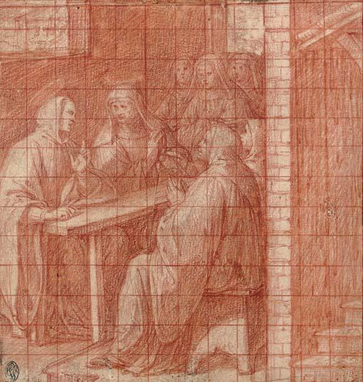 Camillo Procaccini - Saint Benoît et sainte Scholastique à table, entourés de moines et de nonnes