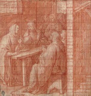 Camillo Procaccini - Saint Benoît et sainte Scholastique à table, entourés de moines et de nonnes