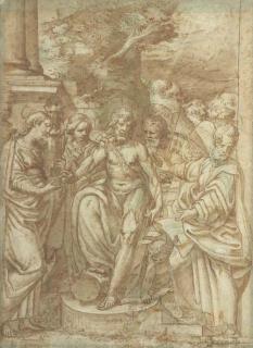 Camillo Procaccini - Saint John the Baptist flanked by Saint Barbara and other Saints
