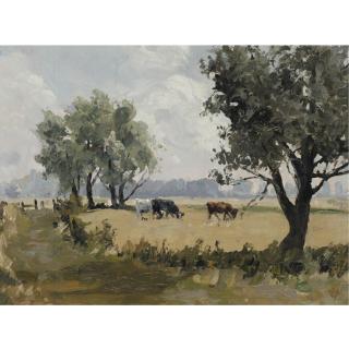 Campbell A. Mellon, R.B.A. - Three Cows In A Pasture